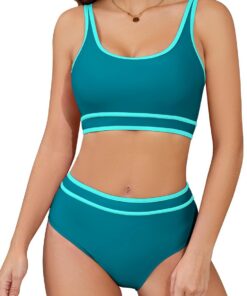 SHEKINI Speed Bikini Set Damen Zweiteiler Badeanzug Fitness sportliche Bademode für Frauen Schwimmbikini Sport Zweiteiler Bustier Schwimmbad Pool