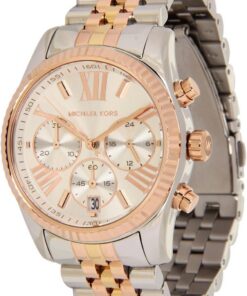 Michael Kors Lexington Watch für Damen, Quarz-Chronographenwerk mit Edelstahlarmband