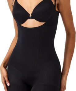 Spanx Damen Spanx Power Open-bust Mid-thigh Bodysuit Shapewear Ganzkörper-Body (1er Pack)