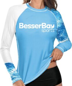 BesserBay UV Shirt Damen Langarm Badeshirt UPF 50+ Rashguard Women Atmungsaktiv Sonnenschutz Schwimmshirt S-XXL