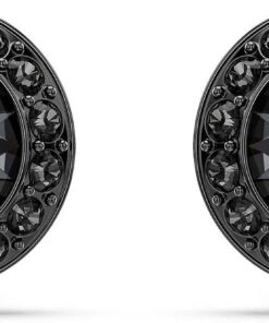 Swarovski Una Ruthenium Plated Angelic Earrings, Black, One Size