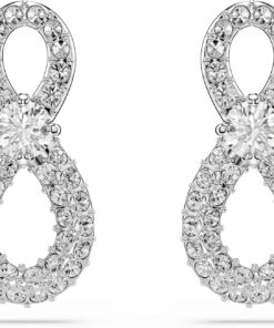 Swarovski Hyperbola Kollektion Ohrstecker, Rundschliff, Pavé, Unendlichkeit, Weiß