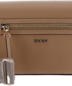 DKNY Women's Bryant AVE MEDIUM Flap Crossbody 100% Cow Leather, Cappucino