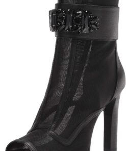 Karl Lagerfeld Blayze Damen-Stiefelette mit offenem Zehenbereich, Absatz, modisch, mit Nietenverzierungen