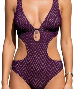 CUPSHE Badeanzug Damen Tiefer V Ausschnitt Neckholder Selbstbindend | Verstellbare Träger,Bequeme Passform, Mittlere Bedeckung,Für Strand und Pool