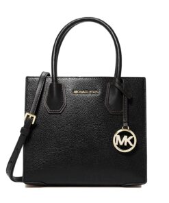 Michael Kors Mercer Messenger Crossbody-Sattelpulver, mittelgroß, Schwarz, Medium
