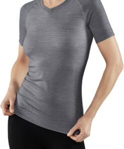 FALKE Damen Wool-Tech Light V Neck Funktionsshirt Kurzarmshirt atmungsaktive klimaregulierende geruchshemmende Wolle Funktionsmaterial warme und kalte Temperaturen Funktionsunterwäsche 1 Stück