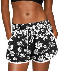 For G and PL Damen Sommer Boardshorts mit Bund und Taschen Tropischer Druck Casual Badehose S-XXL