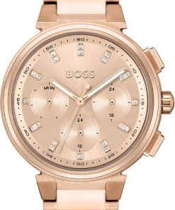 BOSS Multi Zifferblatt Quarz Uhr für Damen Kollektion ONE mit Rotgoldfarbenes Edelstahlarmband - 1502678