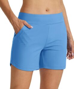 WILLIT Badeshorts Damen Badehose Schwimmhose Boardshorts Schnell Trocknende Bikini Shorts mit Taschen Innenfutter 5 Zoll