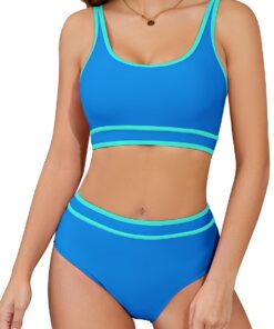 SHEKINI Speed Bikini Set Damen Zweiteiler Badeanzug Fitness sportliche Bademode für Frauen Schwimmbikini Sport Zweiteiler Bustier Schwimmbad Pool