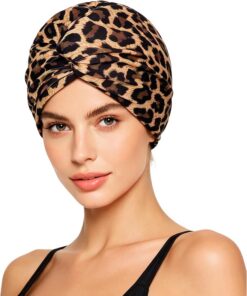 Badekappe für Damen Schwimmkappe Schwimmhut Turban für Mädchen Elastische Badehaube für Lange/Kurze Haare Elastische Polyester-Stoff Schwimmhaube Swimming Cap