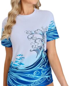 Damen Schwimmshirt Rashguard Kurzarm – UV-Schutz 50+ für Strand & Wassersport, Schnelltrocknend, 4-Wege-Stretch, Atmungsaktiv, Leichtes Material für Schwimmen, Surfen & SUP