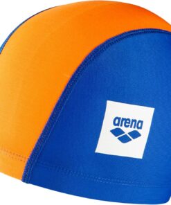 Arena Unix II Junior Unisex Stoff-Badekappe, Schwimmkappe für Jungen und Mädchen, Schnelltrocknende Badekappe aus Stretchstoff, Weiche und Strapazierfähige Schwimmkappe