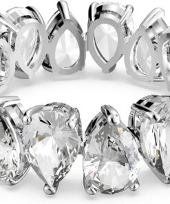 Swarovski Matrix Vittore Kollektion Ring, Tropfenschliff, Weiß, Rhodiniert