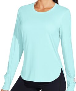 WILLIT Damen Sportshirt Laufshirt Sonnenhemden UPF 50 Langarm T-Shirt Wandern Leicht Schnelltrocknende UV-Schutz Outdoor Yoga Tops Rashguard