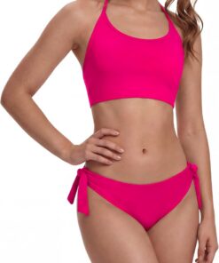 Periodenbikini Set Damen Neckholder mit seitlichen Bindebändern | Modischer Look, Abnehmbare Brustpolster, Auslaufschutz im Unterteil, Schnelltrocknend, Entspannter Urlaub an Periodentagen