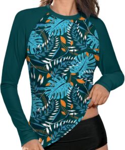 BesserBay UV Shirt Damen Langarm Badeshirt UPF 50+ Rashguard Women Atmungsaktiv Sonnenschutz Schwimmshirt S-XXL