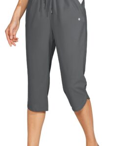 WILLIT Damen Badehose Capris Hosen Badeshorts Schnelltrockner Schwimmen Board Beach Athletic Capris mit Taschen Lightweight UPF 50 + 18“