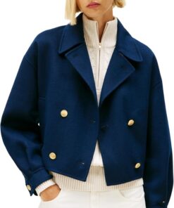 Tommy Hilfiger Damen Df Wool Gold Button Peacoat Ww0ww47759 Andere Jacken (1er Pack)
