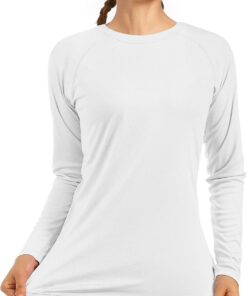 UV Shirt Damen Langarm mit UPF 50+ Sonnenschutz, Atmungsaktives Rashguard Schwimmshirt & Schnelltrocknendes Sport Funktionsshirt