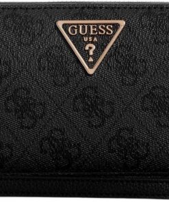 Guess Damen Laurel Large Around Zip Wallet Wristlet Clutch, White Multi, One Size