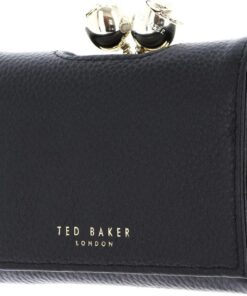 Ted Baker London Damen Roosa Kleine Geldbörse aus Leder mit Rosendetail und Bommel
