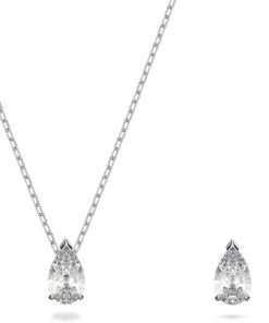 Swarovski Stilla Attract Set, Tropfenschliff, Weiß, Rhodiniert