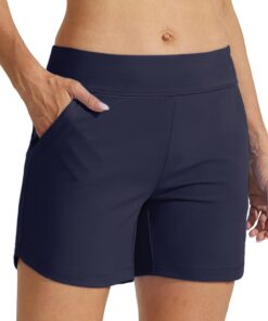 WILLIT Badeshorts Damen Badehose Schwimmhose Boardshorts Schnell Trocknende Bikini Shorts mit Taschen Innenfutter 5 Zoll
