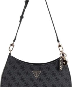 GUESS Noelle II Top Zipper Shoulder Bag Coal Logo