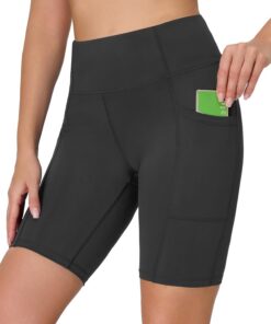 Badeshorts Damen Hohe Taille Bauchweg Schwimmshorts UV Schutz UPF 50+ Badehose Schnelltrocknend Chlorresistent Schwimmhose mit Innenslip und Taschen Verstellbarem Kordelzug