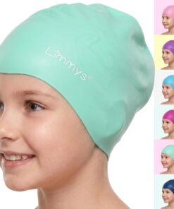 Limmys Silikon-Schwimmkappe Kinder mit Langen Haaren – Weiche, elastische, rutschfeste Badekappe – Passform ohne Ziehen, Extra Platz für langes & Dickes Haar, latexfreies Silikon, einfaches Anziehen