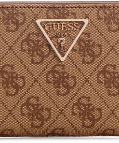 GUESS Laurel SLG Medium Zip Around Wallet Latte Logo