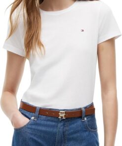 Tommy Hilfiger Damen T-Shirt Kurzarm Heritage Rundhalsausschnitt