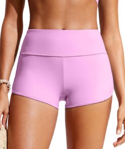 CRZ YOGA Dolphin Board Shorts 6 cm | Vollständig gefüttert, High Waisted, Bauchkontrolle, Figurformend, Beach, Swim Trunks für Damen