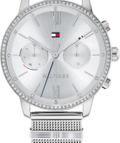 Tommy Hilfiger Analogue Multifunction Quartz Watch for Women with Stainless Steel mesh Bracelet