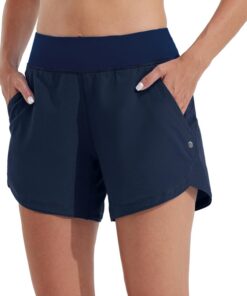 WILLIT Damen 5" Badeshorts Boardshorts UPF50+ Badehose High Waisted Schwimmshorts Badehose Schnell Trocknende UVA Schutz mit Liner Taschen