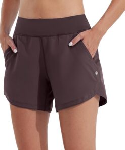 WILLIT Damen 5" Badeshorts Boardshorts UPF50+ Badehose High Waisted Schwimmshorts Badehose Schnell Trocknende UVA Schutz mit Liner Taschen