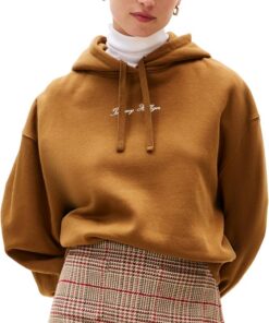 Tommy Hilfiger Damen Hoodie Classic Script Fleece mit Kapuze