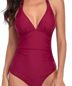 EastElegant Damen Still-Badeanzug Einteiler Still-Badeanzüge Bikini - Wein Rot