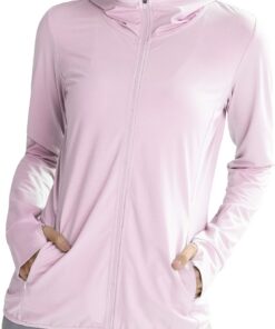 Libin UV Schutzkleidung Shirt Damen UPF 50+ Sun Hoodie | Sonnenschutz Hoodie Full Zip UV kleidung damen Laufshirt Langarm Sportshirt für Running Wandern Outdoor Surfen mit Taschen