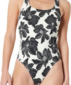 Amazon Essentials Damen Einteiliger Badeanzug mit Überkreuzten Trägern am Rücken