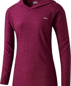 WILLIT Damen Laufshirt UPF 50+ Sonnenschutz Hoodie Sportshirt UV Shirt Langarm Wandern Angeln Outdoor Shirt Schnelltrocknend Leichter Hoodie