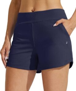 WILLIT Damen Badeshorts Swim Board Shorts Badehose Schwimmen Bottoms Tummy Control Bikini Shorts Beachshorts 3,5 Zoll mit Liner