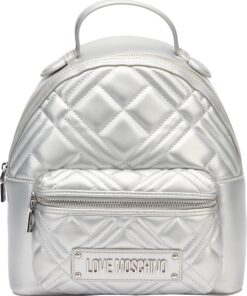 Love Moschino Damen Jc4148pp1mla196b Rucksack, Silber