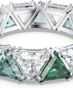 Swarovski Ortyx Cocktail Ring, Kristalle im Trilliant-Schliff, Grün, Rhodiniert
