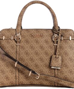 GUESS Leona Logo Mulit Comp Satchel CLO - COAL LOGO One Size