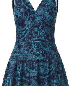 Ecupper Einteilger Badeanzug Damen bauchweg | Bauchweg Badekleid mit integrierten Shorts, figurformend mit Brustpolster, große größe für mollige, verschiedene Muster
