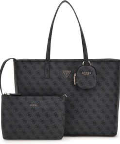 GUESS Power Play II Large Tech Tote Coal Logo
