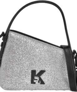 Karl Lagerfeld Jeans Damen Geo Mini Bag Leather Shiny Silver One size